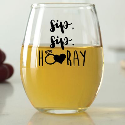 Sip, Sip, Hooray - 9 oz. ARC Perfection Stemless Wine Glasses