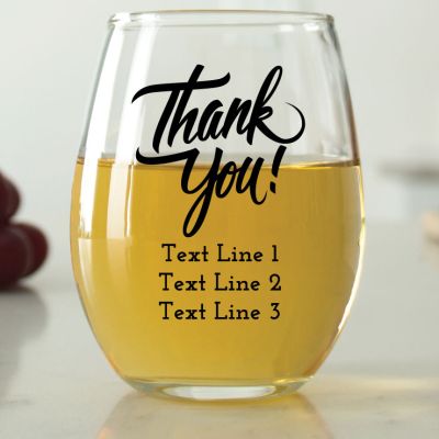 Thank You! - 9 oz. ARC Perfection Stemless Wine Glasses