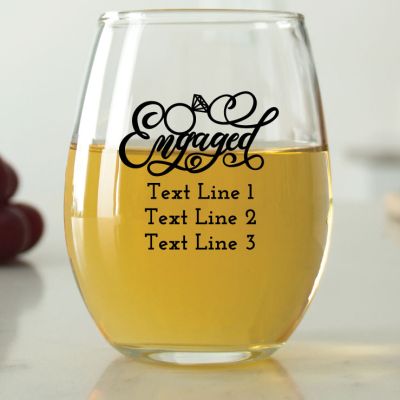 Fancy Engaged - 9 oz. ARC Perfection Stemless Wine Glasses