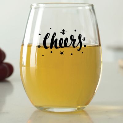 Sparkly Cheers - 9 oz. ARC Perfection Stemless Wine Glasses