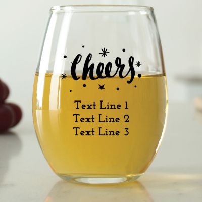 Sparkly Cheers - 9 oz. ARC Perfection Stemless Wine Glasses