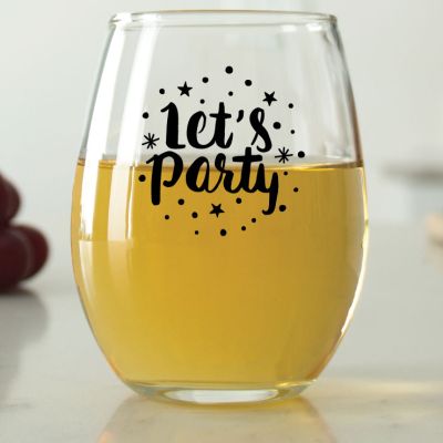 Sparkly Let's Party - 9 oz. ARC Perfection Stemless Wine Glasses