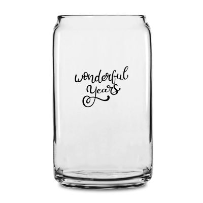 Personalized 16 oz Custom Can Shaped Glass - Wonderful Years - Customized Can Glasses