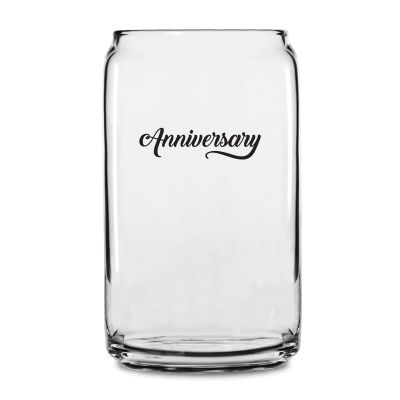Personalized 16 oz Custom Can Shaped Glass - Anniversary - Customized Can Glasses