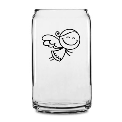 Personalized 16 oz Custom Can Shaped Glass - Flying Angel - Customized Can Glasses