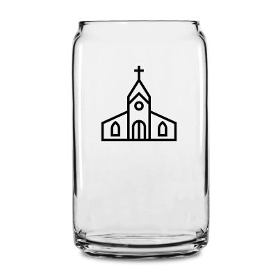 Personalized 16 oz Custom Can Shaped Glass - Church - Customized Can Glasses