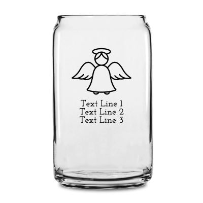 Personalized 16 oz Custom Can Shaped Glass - Angel - Customized Can Glasses