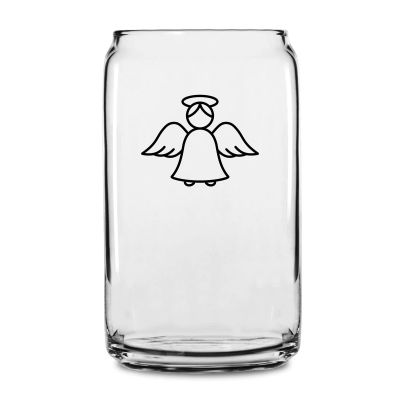 Personalized 16 oz Custom Can Shaped Glass - Angel - Customized Can Glasses