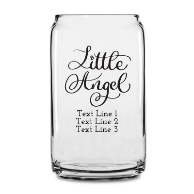 Personalized 16 oz Custom Can Shaped Glass - Little Angel - Customized Can Glasses