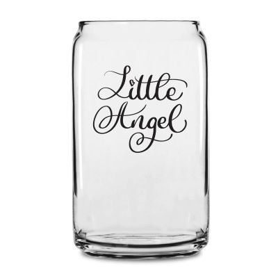 Personalized 16 oz Custom Can Shaped Glass - Little Angel - Customized Can Glasses