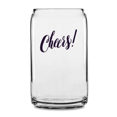 Personalized 16 oz Custom Can Shaped Glass - Cheers! - Customized Can Glasses