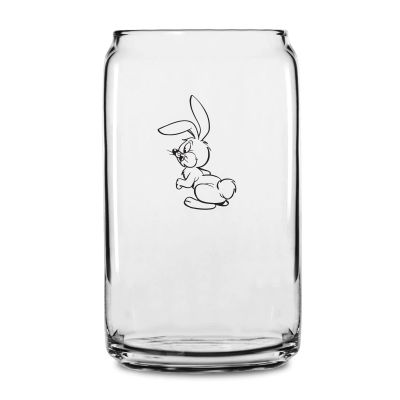 Personalized 16 oz Custom Can Shaped Glass - Rabbit - Customized Can Glasses