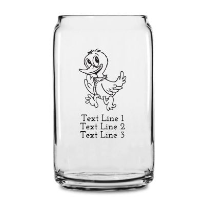 Personalized 16 oz Custom Can Shaped Glass - Duck - Customized Can Glasses