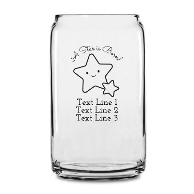 Personalized 16 oz Custom Can Shaped Glass - A Star Is Born - Customized Can Glasses