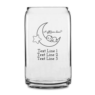 Personalized 16 oz Custom Can Shaped Glass - A Gift From Above - Customized Can Glasses