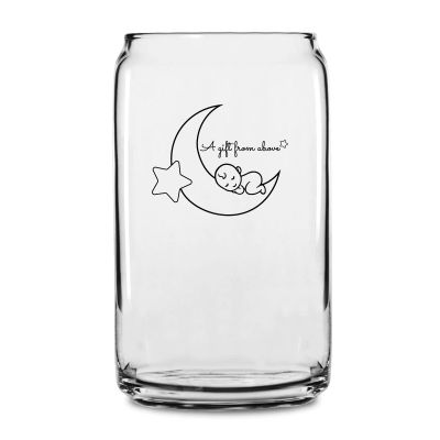 Personalized 16 oz Custom Can Shaped Glass - A Gift From Above - Customized Can Glasses