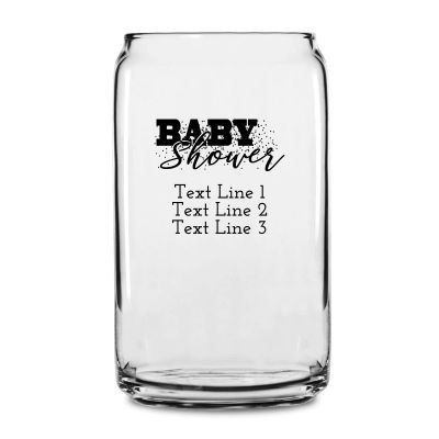 Personalized 16 oz Custom Can Shaped Glass - Baby Shower Confetti - Customized Can Glasses