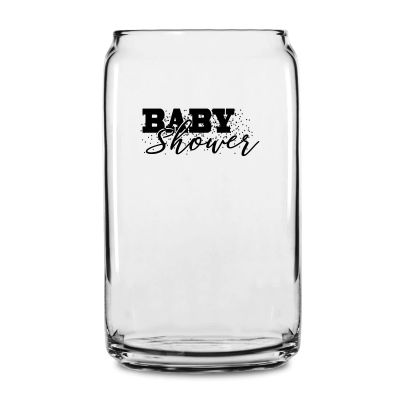 Personalized 16 oz Custom Can Shaped Glass - Baby Shower Confetti - Customized Can Glasses