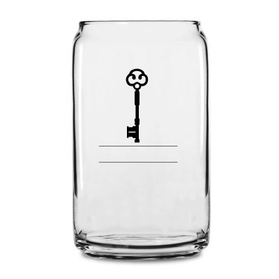 Personalized 16 oz Custom Can Shaped Glass - Key Initials - Customized Can Glasses