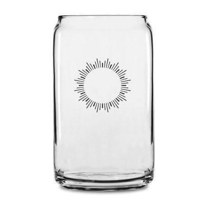 Personalized 16 oz Custom Can Shaped Glass - Starburst Initial - Customized Can Glasses