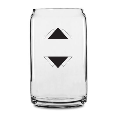 Personalized 16 oz Custom Can Shaped Glass - Triangle Peaks - Customized Can Glasses