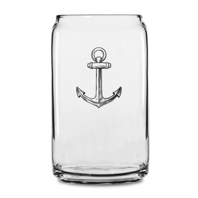 Personalized 16 oz Custom Can Shaped Glass - Anchor - Customized Can Glasses