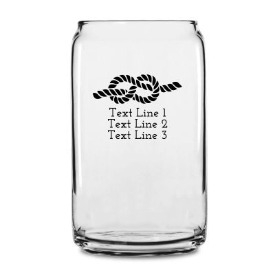 Personalized 16 oz Custom Can Shaped Glass - Tie the Knot - Customized Can Glasses