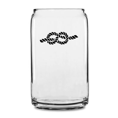 Personalized 16 oz Custom Can Shaped Glass - Tie the Knot - Customized Can Glasses