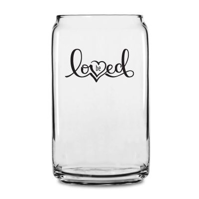 Personalized 16 oz Custom Can Shaped Glass - Be Loved - Customized Can Glasses