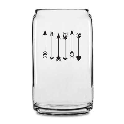 Personalized 16 oz Custom Can Shaped Glass - Arrows - Customized Can Glasses