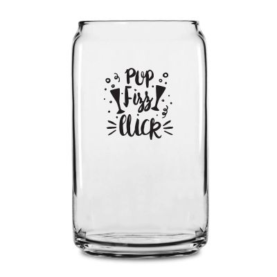 Personalized 16 oz Custom Can Shaped Glass - Pop Fizz Click - Customized Can Glasses