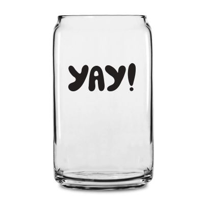 Personalized 16 oz Custom Can Shaped Glass - YAY! - Customized Can Glasses