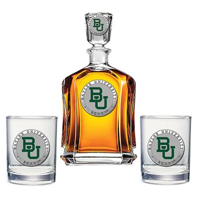 Baylor University Bears - Capitol Decanter with 2 Double Old Fashioned Glasses