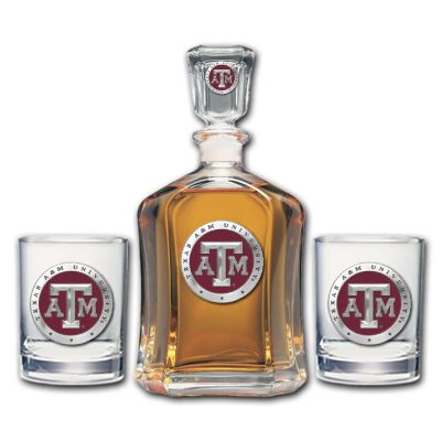 Texas A&M - Capitol Decanter with 2 Double Old Fashioned Glasses
