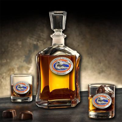 University of Florida Gators - Capitol Decanter with 2 Double Old Fashioned Glasses