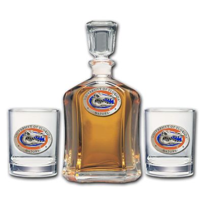 University of Florida Gators - Capitol Decanter with 2 Double Old Fashioned Glasses