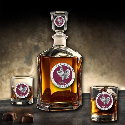 Virginia Tech Hokies - Capitol Decanter with 2 Double Old Fashioned Glasses