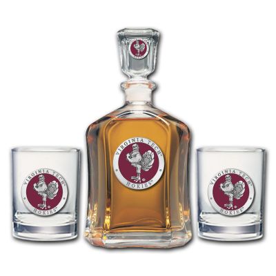 Virginia Tech Hokies - Capitol Decanter with 2 Double Old Fashioned Glasses