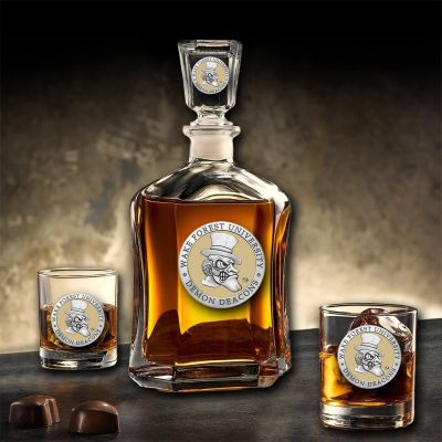 Wake Forest University Demon Deacons - Capitol Decanter with 2 Double Old Fashioned Glasses