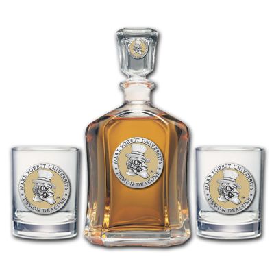 Wake Forest University Demon Deacons - Capitol Decanter with 2 Double Old Fashioned Glasses