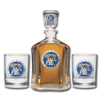 University of Kentucky Wildcats - Capitol Decanter with 2 Double Old Fashioned Glasses