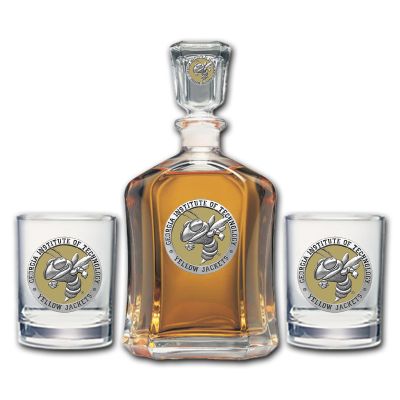 Georgia Tech Yellowjackets - Capitol Decanter with 2 Double Old Fashioned Glasses
