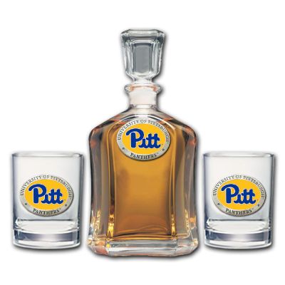 University of Pittsburgh Panthers - Capitol Decanter with 2 Double Old Fashioned Glasses