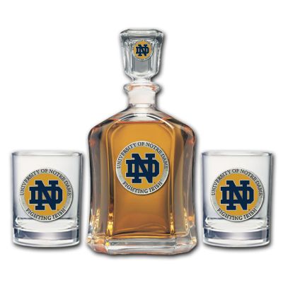 Notre Dame Fighting Irish - Capitol Decanter with 2 Double Old Fashioned Glasses