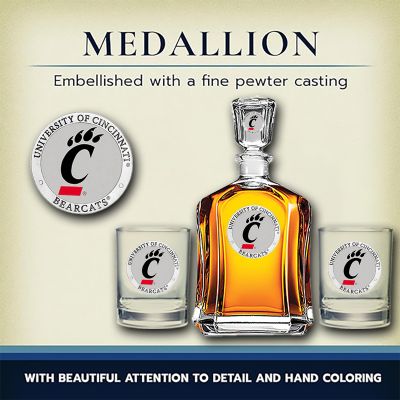 Cincinnati Bearcats - Capitol Decanter with 4 Double Old Fashioned Glasses in Chest