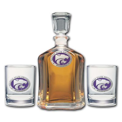 Kansas State Wildcats - Capitol Decanter with 2 Double Old Fashioned Glasses