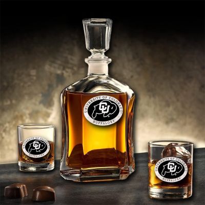 Colorado Buffaloes - Capitol Decanter with 2 Double Old Fashioned Glasses