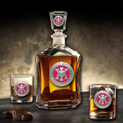 Virginia Military Institute - Capitol Decanter with 2 Double Old Fashioned Glasses