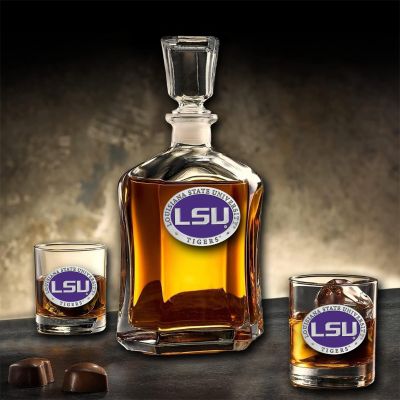 LSU Tigers - Capitol Decanter with 2 Double Old Fashioned Glasses