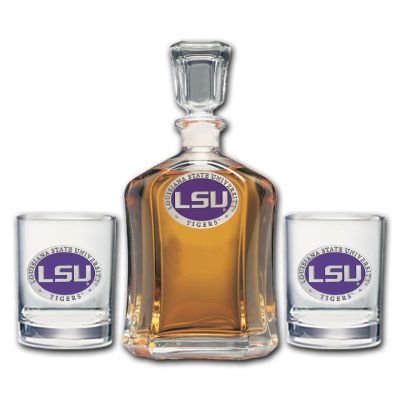 LSU Tigers - Capitol Decanter with 2 Double Old Fashioned Glasses